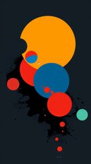 Obraz premium Minimalist representation of a multiple dimensions with abstract shapes and colors on dark background, mobile phone wallpaper
