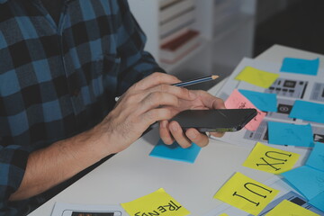 ux Graphic designer creative sketch planning application process development prototype wireframe...