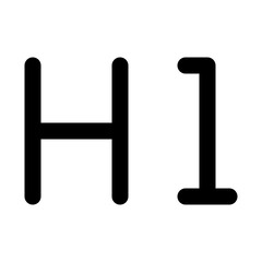 H1 icon in outline style. Simple text formatting vector illustration — pixel-perfect icon.