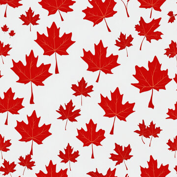 flat design canada flag maple leaf icon  illustration