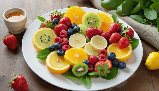 Freshness and sweetness on a plate, healthy eating made gourmet colorful