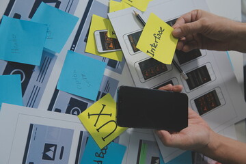 ux Graphic designer creative sketch planning application process development prototype wireframe...