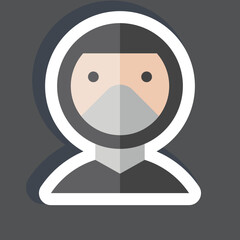 Sticker Cloth Cover. related to Ninja symbol. simple design editable. simple illustration