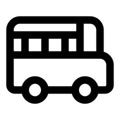 Icon of a bus with a side view in outline style vector. Use for web, app, mobile design, infographic, etc