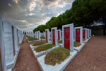 Çanakkale Martyrs' Memorial military cemetery is a war monument commemorating approximately...