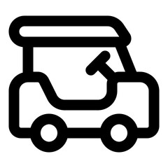 Golf cart vector line icon