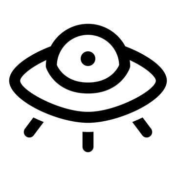 recommend clip art: Flying saucer UFO vector line icon