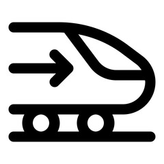 Hyperfast train vector line icon