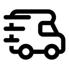Obraz premium Delivery truck fast vector line icon