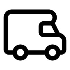 Delivery truck vector line icon