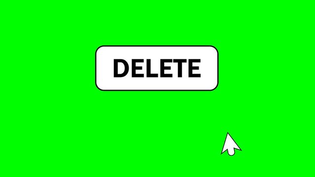 Animated delete Button for Your Channel, 4K Footage on Green Screen