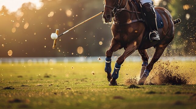 Riders and Horses Cross the Field, Exuding Energy and Excitement in Every Game Perfect for Sports Enthusiasts and Polo Enthusiasts Looking for Dynamic Imagery