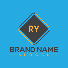 Abstract letter RY logo design template for company - obrazy, fototapety, plakaty