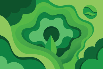 Abstract Green Papercut Background