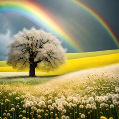 rainbow over the meadow