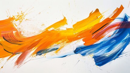 Abstract Composition in Orange, Yellow, and Blue Tones