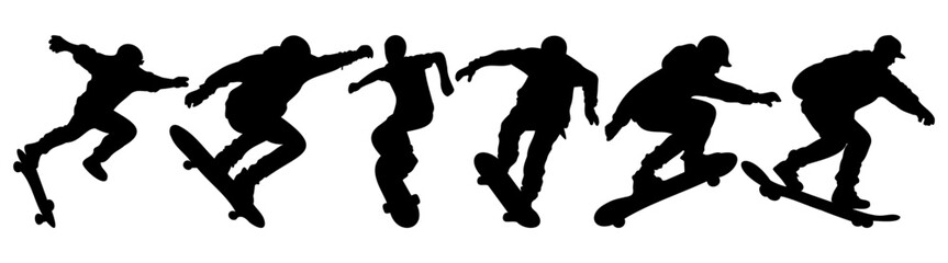 Skateboard silhouette set vector design big pack of illustration and icon © Catnip