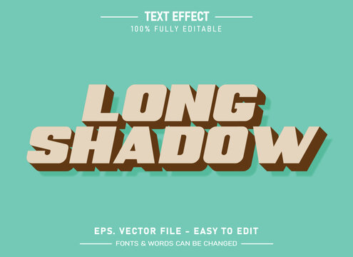 Retro long shadow editable text effect