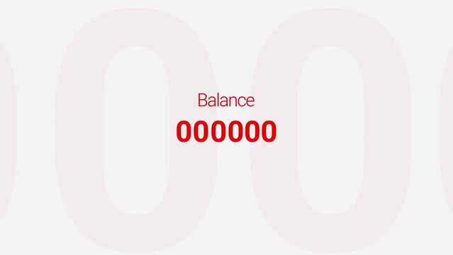 Balance Amount Decreasing to Zero. Decreasing Amount Animation