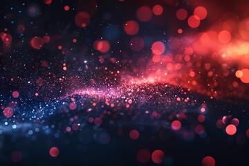 Holiday Background with effect dust blue particles illustration abstract glitter, texture bokeh, glow flare effect dust red particles - obrazy, fototapety, plakaty