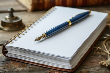 blank notebook page on the desk mockup professional photography