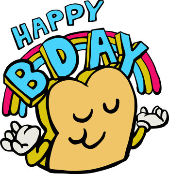 birthday bread mascot vector illustration
