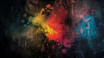 Colorful grunge sketch on black background