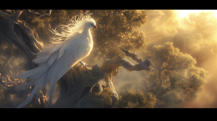 Imaginary image of a phoenix bird that belongs in fairy tales.