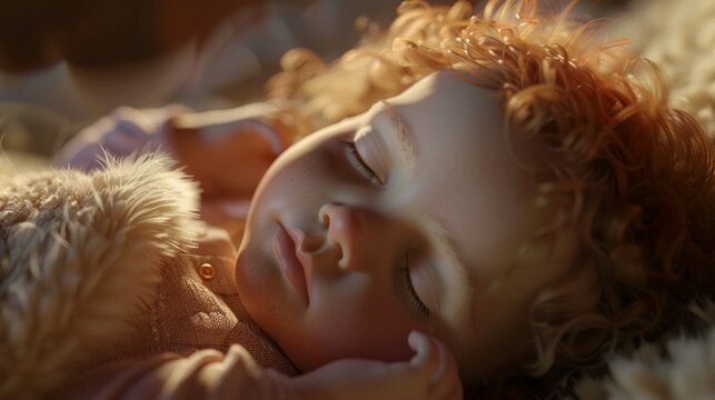 soft little baby sleeping wallpapers full hd, in the style of rendered in cinema4d, uhd image, the stars art group (xing xing), distinctive noses