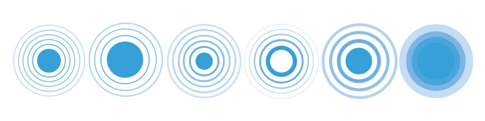 Signal concentric circles. Concentric rings. Epicenter theme. Radio station signal. Vector illustration