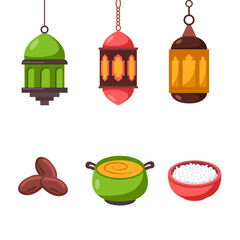 set of images with a lantern
