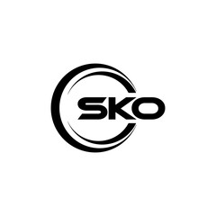 SKO letter logo design with white background in illustrator, cube logo, vector logo, modern alphabet font overlap style. calligraphy designs for logo, Poster, Invitation, etc. - obrazy, fototapety, plakaty