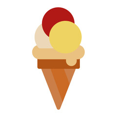 Ice cream icon in Color Fill style