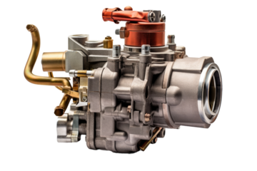 Close Up of Engine on White Background. on a White or Clear Surface PNG Transparent Background.