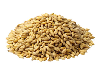 Pile of wheat grains isolated on transparent background.
