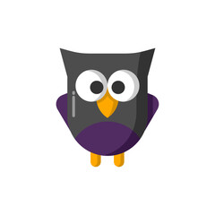 Owl Flat Icon - Halloween Elements Icon Vector Illustration.