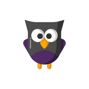 Owl Flat Icon - Halloween Elements Icon Vector Illustration.