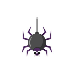 Spider Flat Icon - Halloween Elements Icon Vector Illustration.
