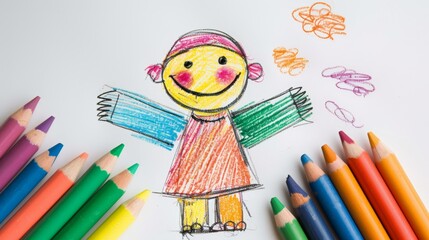 Crayon Drawing of Child's Favorite Game or App Generative AI