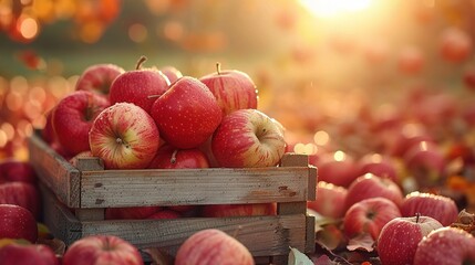 Red apple market background fruits on a wooden background. - obrazy, fototapety, plakaty