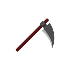 Death Scythe Flat Icon - Halloween Elements Icon Vector Illustration.