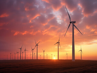 Clean energy powerplant. Green energy background. Renewable energy. Solar power station. Electric Sustainable Station Climate Electricity, Eco Environment.