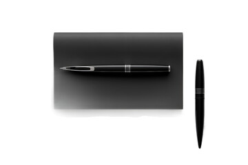 Pen Resting on Paper. on a White or Clear Surface PNG Transparent Background.