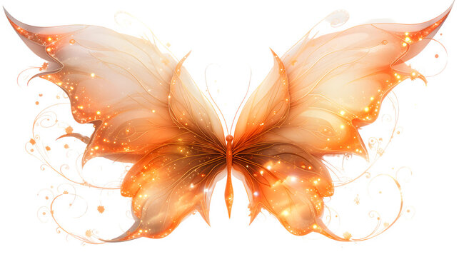 Whimsical Fairy Wings on Transparent Background: PNG Design Element, Hand Edited Generative AI