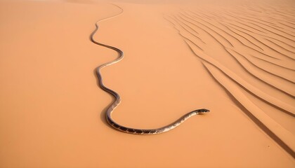 A Snake Slithering Across A Sandy Desert Leaving Upscaled 3
