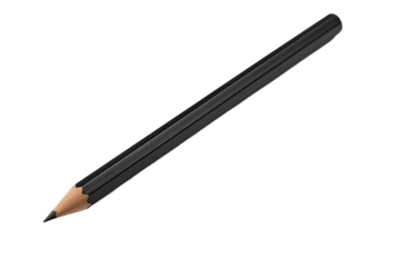 Black Pencil With Wooden Tip. on a White or Clear Surface PNG Transparent Background.