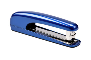 Blue Stapler on White Background. on a White or Clear Surface PNG Transparent Background.