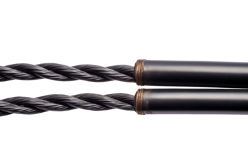 Black and Brown Twisted Wires. on a White or Clear Surface PNG Transparent Background.