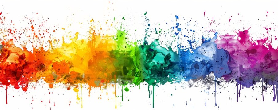 Abstract colorful paint splashes