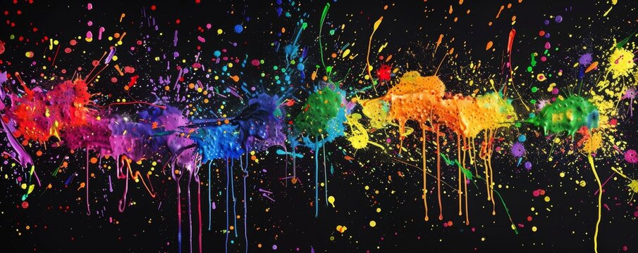 Abstract colorful paint splashes